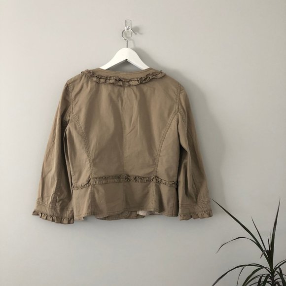 LOFT Tan Ruffle Trim Jacket - Picture 7 of 10